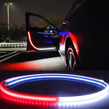 1/2 adet Araba kapı Dekorasyon karşılama ışık şeritleri elektronik flaş ışığı Güvenlik 12V120cm LED açılış uyarı led'i ortam şerit lamba