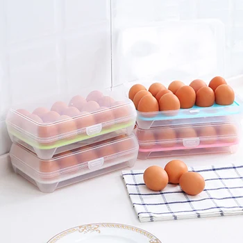 1 adet Plastik Yumurta Depolama Kutuları Buzdolabı Yumurta Sahibi Gıda Depolama Kaplar Dava Ev Mutfak Depolama Aksesuarları