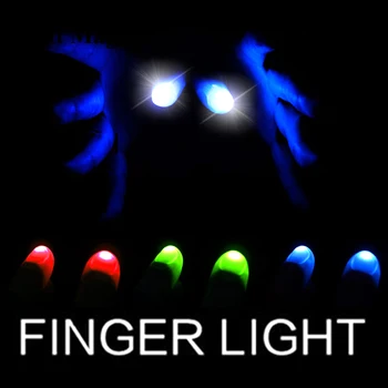 1 Çift Başparmak led ışık Up Sihirli Hileler (Kırmızı Mavi Yeşil ) büyük Boy Yumuşak Başparmak İpuçları İle LED Sihirli Sahne Komik Yanıp Sönen Parmaklar