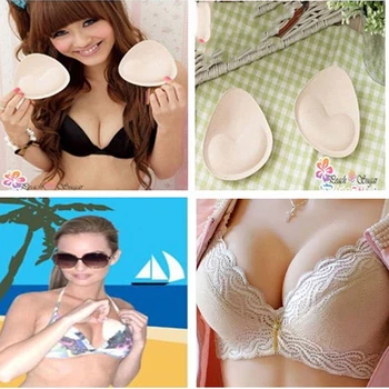 1 Çift Kadın Mayo Yastıklı Sünger Köpük Push Up Artırıcı Göğüs Fincan Kalın Bikini Mayo Ekler Üçgen Sutyen Pedi