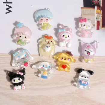 10 Adet Kawaii Sanrio Benim Melody Kuromi Aksesuarları Anime Sevimli Cinnamoroll Hello Kitty Karikatür Firkete Yama Oyuncaklar Kızlar için