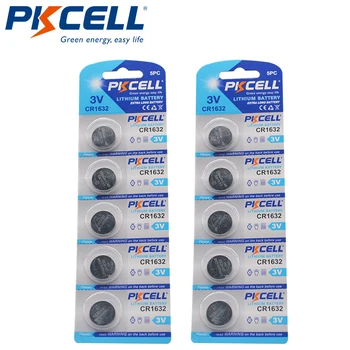 10 Adet / PKCELL 3V CR1632 CR1632 CR 1632 ECR1632 DL1632 KCR1632 LM1632 3V lityum düğme pil pil Piller için Oyuncaklar izle