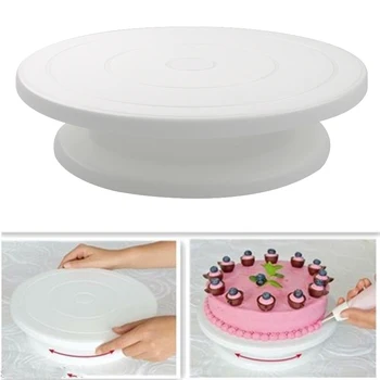 10 İnç Kek döner tabla Döner kaymaz Yuvarlak Kek kek standı Dekorasyon Araçları Kek Döner Masa Mutfak DIY Pan Pişirme Araçları