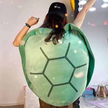 100CM Kawaii Büyük Boy Kaplumbağa Kabuğu Yastık peluş oyuncaklar Büyük Kaplumbağa Giysileri Dolması Yumuşak Uyku Yastık Cosplay Oyunu Hediye