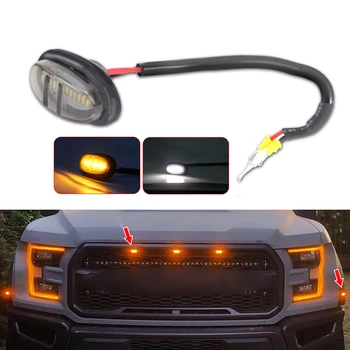 12V Araba Ön ızgara ışıkları LED DRL Gündüz Çalışan Lambalar Tekerlek Kaş Dekoratif Lens Aksesuarları Ford F150 SVT RAPTOR 2017-19