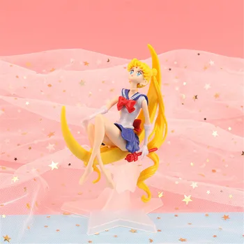 15cm Anime Sailor Moon Tsukino Usagi Heykelcik PVC Aksiyon Figürü Oyuncak Bebek Kek Dekorasyon Koleksiyonu Modeli Hediye