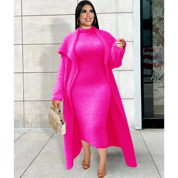 2 Parça Setleri Elbise Africaine Femme Afrika Elbiseler Kadınlar İçin Dashiki Kıyafetler Kaftan Dubai Müslüman Moda Abaya Uzun Maxi Elbise
