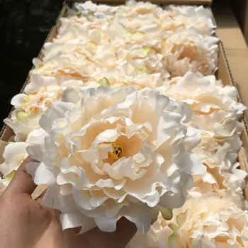 20 adet / grup Yapay Şakayık Çiçek Kafa Düğün Parti Noel Dekorasyon DIY ipek çiçek Duvar Arka Plan Dekor Aksesuarları