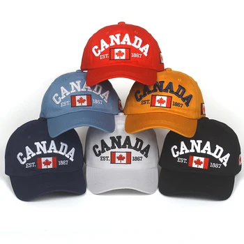 2020 Pamuk Gorras Kanada Nakış beyzbol şapkası Kanada Bayrağı Snapback Şapka Ayarlanabilir Unisex baba Kapaklar