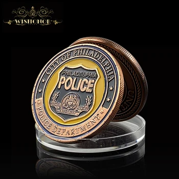 2021 Yeni Sıcak Satış Amerika Polis 24K Bronz Pirinç Sikke, meydan okuma paraları Madalya 40 * 3mm Hatıra Sikke Hediye İçin 1 sipariş