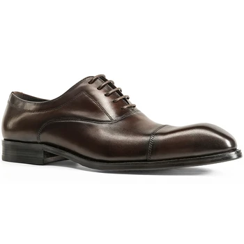 2022 Hanmce Oxford Ayakkabı Moda Hakiki Deri Nefes Oxfords Patent deri ayakkabı Erkekler İçin