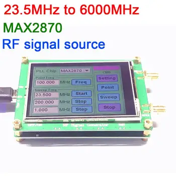 23.5 MHz-6000 MHz RF sinyal kaynağı MAX2870 PLL Sinyal jeneratörü frekans süpürme dokunmatik ekran lcd ekran PC yazılım kontrolü