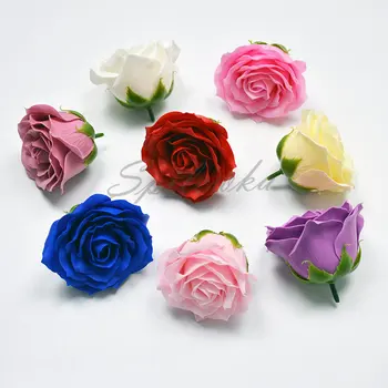 25 Adet Altı Katmanlı Dia7cm Kaliteli Çiçekler Kafa yapay çiçek Gül Düğün sevgililer Günü Hediyesi Ev Dekorasyon Sabun Çiçekler