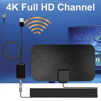 25DB Kapalı Dijital TV Anten 4K 1080P HDTV Anten Artırıcı AB Tak 2000 Miles Uzun Menzilli Sinyal Güçlendirici anten yükseltici