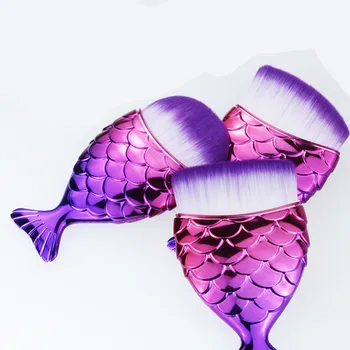 3 adet Balık Kuyruğu Elmas Mermaid Makyaj Fırçalar Seti Vakfı Pudra Allık Kontur Yüz Fırça Kozmetik Aracı 20#