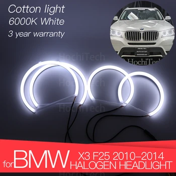 3 Yıl Garanti Yüksek Kalite LED Melek Gözler Kiti Pamuk Beyaz ışık halkası BMW X3 F25 2010-2014 HALOJEN FAR