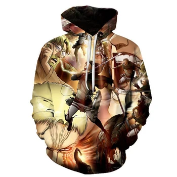 3D Titan Erkek Kadın Hoodies Kapşonlu Casual Hip Hop Streetwear Uzun Kollu Tişörtü Erkek Kız AutumnTops Mont