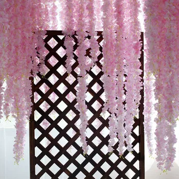 5 adet 60cm 11 renkler Yapay İpek kiraz Sarmaşıklar Orkide Çiçek Rattan Düğün Parti Süslemeleri Ev Süsleme uzatılabilir
