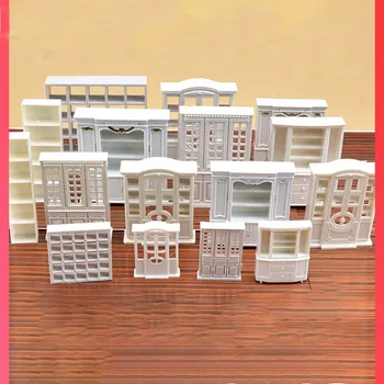 5 adet Mini Kitaplık DIY Minyatür Dollhouse Mobilya Model Oyuncaklar Çocuklar için Bebek Aksesuarları Minyatür Ürün Modeli Yapı Kitleri