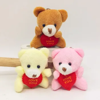 6 CM Seni Seviyorum Ayı Dolması peluş oyuncak Holding AŞK Kalp Yumuşak Hediye Sevgililer Günü Doğum Günü Kız Brinquedos Anahtarlık