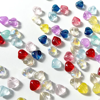 6mm Şeffaf Kalp Şekli Çek Cam Boncuk Kristal halka boncuk DIY Çift Takı Yapımı El Sanatları Kolye Bilezik Charm
