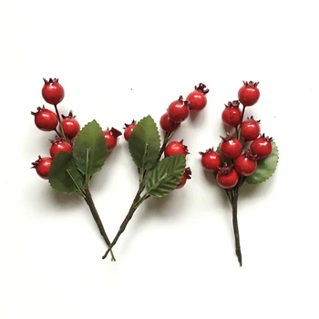 8 adet / paket sahte berry Bitki Çiçek yapay Ercik Meyveleri Paket DIY Noel Düğün Hediye Kutusu Çelenkler Dekorasyon
