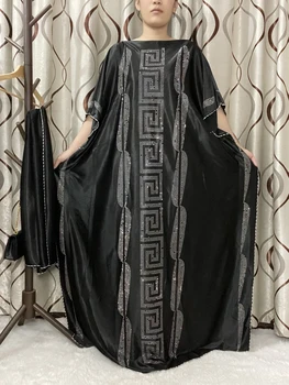 Abayas Kadınlar İçin 2022 Müslüman Moda Saf İpek Seti Burgu Robe Femme Musulmane İslam Afrika Kadınlar Kaftan Marocain Başörtüsü İle