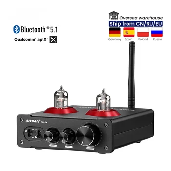 AIYIMA Ses T4 HİFİ tüp amplifikatör Bluetooth Stereo Dijital AMP QCC3031 APTX-HD Tiz Bas Kontrolü Ev Sineması Için 100W×2