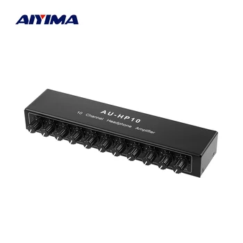 AIYIMA stereo kulaklık Amplifikatör Çok Kanallı Ses Dağıtıcı Bağımsız Kontrol NJM4556A DC12-24V 1 Giriş 10 Çıkış