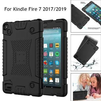 Amazon Kindle Yangın 7 için 2019 2017 Yumuşak silikon kılıf Darbeye Dayanıklı Tablet Kabuk için yeni Kindle Yangın 7 9th Nesil 2019 Kapak