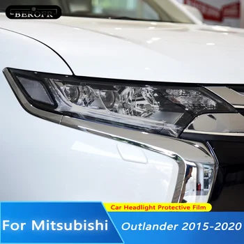 Araba Far Koruma Tonu araba farı Filmi Duman Siyah TPU Koruyucu şeffaf çıkartma Mitsubishi Outlander 2015-2020 İçin