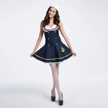 Avrupa ve Amerikan Denizci Elbisesi Donanma Rol Cosplay Elbise Üniforma Takım Elbise Seksi Denizcilik Kostüm