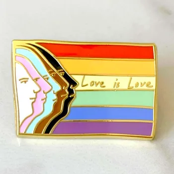 Aşk Aşk Gökkuşağı LGBTQ Gurur Bayrağı Emaye Broş Pin Broş yaka iğnesi Rozet Denim Ceket Takı Aksesuarları Moda Hediyeler