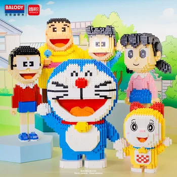 Balody Blokları Anime Modeli Güzel Doraemon Japon Karikatür Şekil Bina Oyuncaklar Kız Brinquedos Çocuklar Hediyeler Sunar