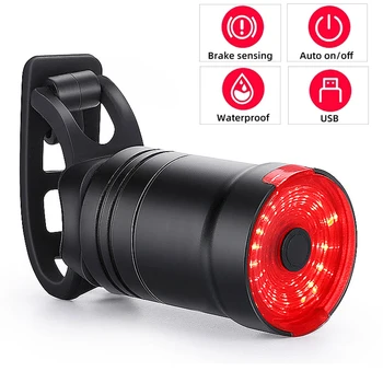 Bisiklet fren Lambası akıllı otomatik algılama fren arka ışık USB şarj edilebilir IPx6 su geçirmez LED lamba Bisiklet Seatpost eyer Dağı