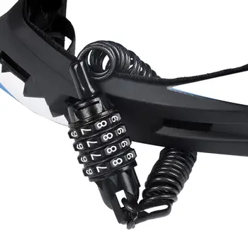 Bisiklet Kask Kilitleri Zincir 4 Haneli Şifre Kombinasyonu Taşınabilir Bisiklet Motosiklet Anti-hırsızlık Kablo Kilidi 1.5 M Uzunluk