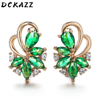Dckazz AAA Zirkon Çiçek Güzel düğme küpe Kız için 2022 Moda Yaz Küpe Küçük Kristal Charm Takı Kadın Aksesuarları