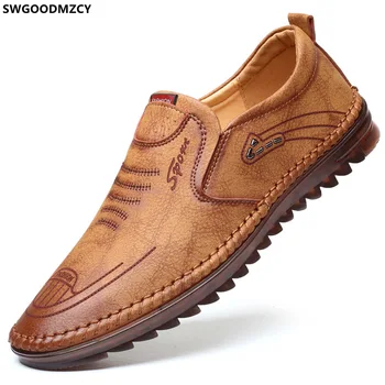 Deri rahat ayakkabılar Loafer'lar Erkekler Sneakers rahat ayakkabılar Erkekler için bağcıksız ayakkabı Erkekler İtalyan İtalyan Werkschoenen Ofis 2022 Scarpe