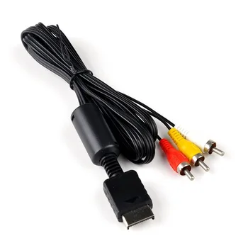 DHL 200 adet 1.8 m Çok Out Siyah AV Kablosu Video / Ses Kablosu Düz 3 RCA PlayStation Kurşun Kablosu PS2 / 3