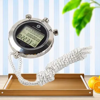 Dijital Spor kronometre 1/100 Saniye Zamanlama Su Geçirmez Kordon Elektronik Chronograph Zamanlayıcı Alarmı / Takvim Spor