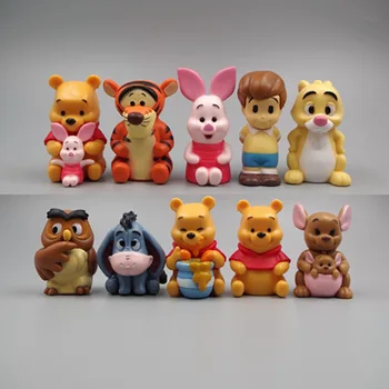 Disney Karikatür figürü oyuncakları Kawaii Winnie The Pooh Piglet Tigger Eeyore Kek Süslemeleri Çocuk Oyuncakları Doğum Günü Hediyeleri