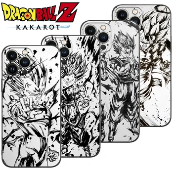 Dragon topu Goku Vegeta Mürekkep Tarzı Yumuşak Telefon Kılıfı için iPhone 14 13 12 11 Pro Max XR XS Max 7 8 Artı Koruyucu Telefon arka Kapak