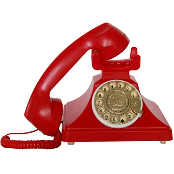 Döner Telefon Retro Sabit Telefonlar Klasik Metal Çan, Kablolu Telefon Hoparlör ve Arayan KİMLİĞİ Ev Ofis için