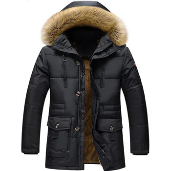Erkek kışlık ceketler ve Mont Kış Ceket Erkekler Kalınlaşma Sıcak Erkek Giysileri Kapşonlu erkek Uzun Ceket Giyim Manteau Homme M-7XL