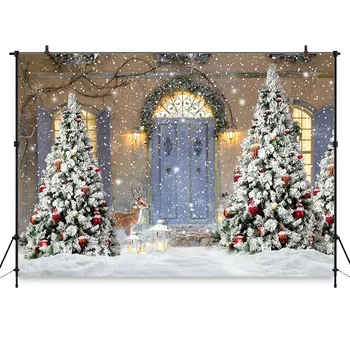 Fotoğraf Backdrop Kış Kar Kar Tanesi Noel Ağacı Dekorasyon Noel Arka Plan Photocall Photophone Fotoğraf Stüdyosu