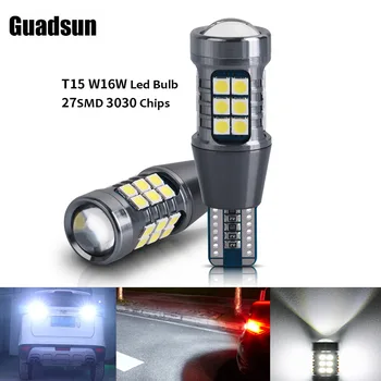 Guadsun 2 ADET T15 W16W LED 921 3030 27SMD Canbus Beyaz Kırmızı 12V Gösterge Plakası Lambası otomatik Yedekleme Rezerv ışıkları Dönüş Yan Ampuller