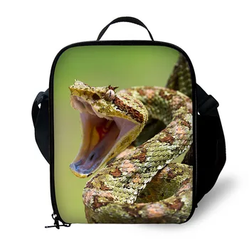Hayvan yılan baskı Öğle Yemeği çantaları çocuklar için Okul, Kişiselleştirilmiş öğle yemeği çantası desenleri Kadınlar için, Genç Messenger yemek kabı askılı çanta