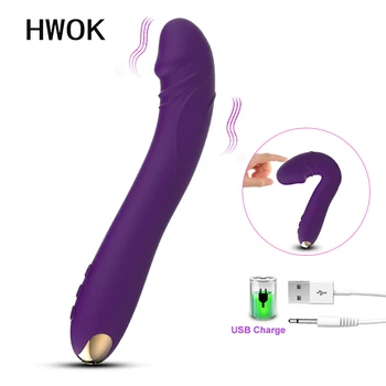 HWOK G Spot Yapay Penis Vibratör Erotik Seks Oyuncakları Yetişkin için Silikon Masaj Kadınlar İçin Straponless Anal Butt Plug Ürünleri Masturbator