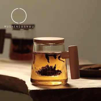 Japon tarzı çay ayırma cam filtre çay bardağı kişisel kullanım için erkek ofis çiçek çayı bardak