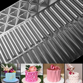 Kabartma Mousse Kek Kalıbı 3D Plastik Origami Mousse Kek Surround Kalıp Çikolata Fondan Pişirme Aracı Mutfak Aksesuarları